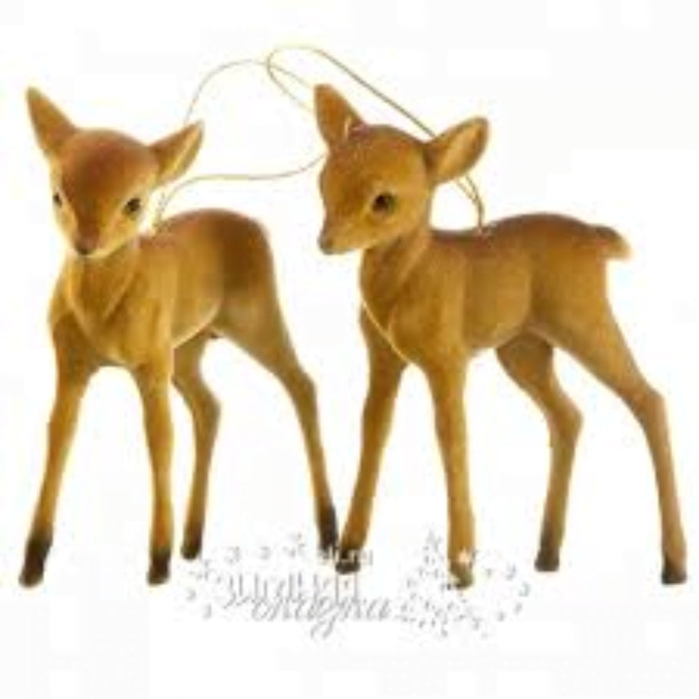 Decoris Plastic Baby Reindeer Set of 2 Pieces 7.5cm