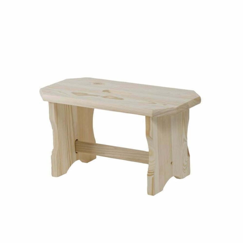 SGABELLO IN PINO GREZZO TRAVERSINA IN FAGGIO 390 X 190 X 210H MM