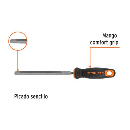 Truper 6 Inches , Taper File With Handle