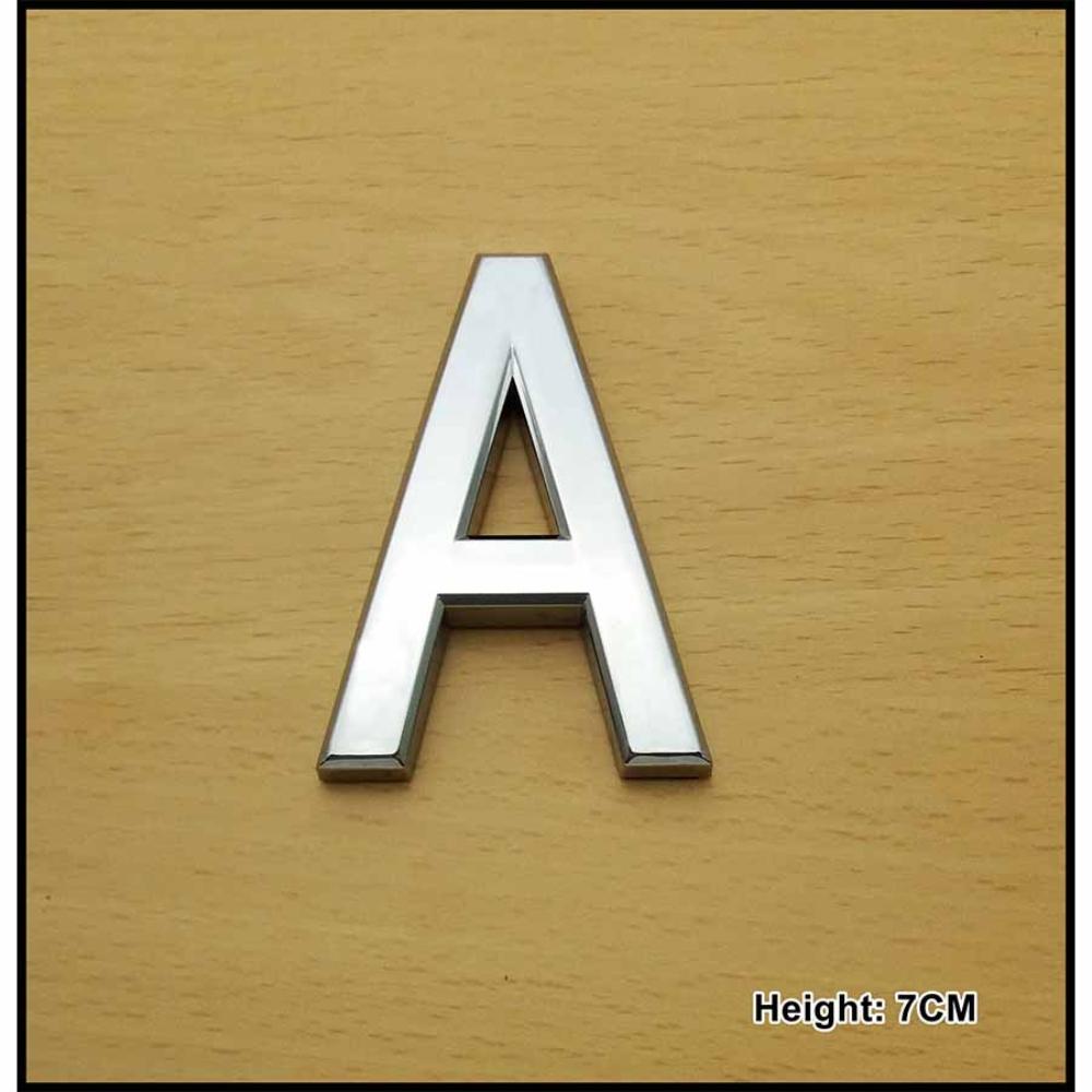 CHROME LETTER CURVED 7CM A
