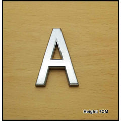 CHROME LETTER CURVED 7CM A