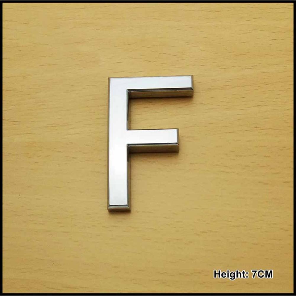 CHROME LETTER CURVED 7CM F