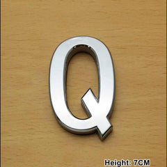 CHROME LETTER CURVED 7CM Q