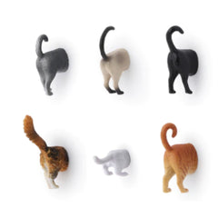 Kikkerland Cat Butt Magnets Set of 6