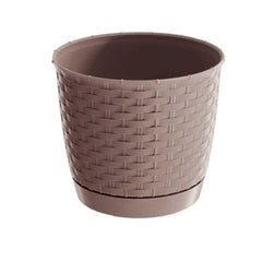 Prosperplast Ratolla Round Planter 22x22x19.5cm - Mocca