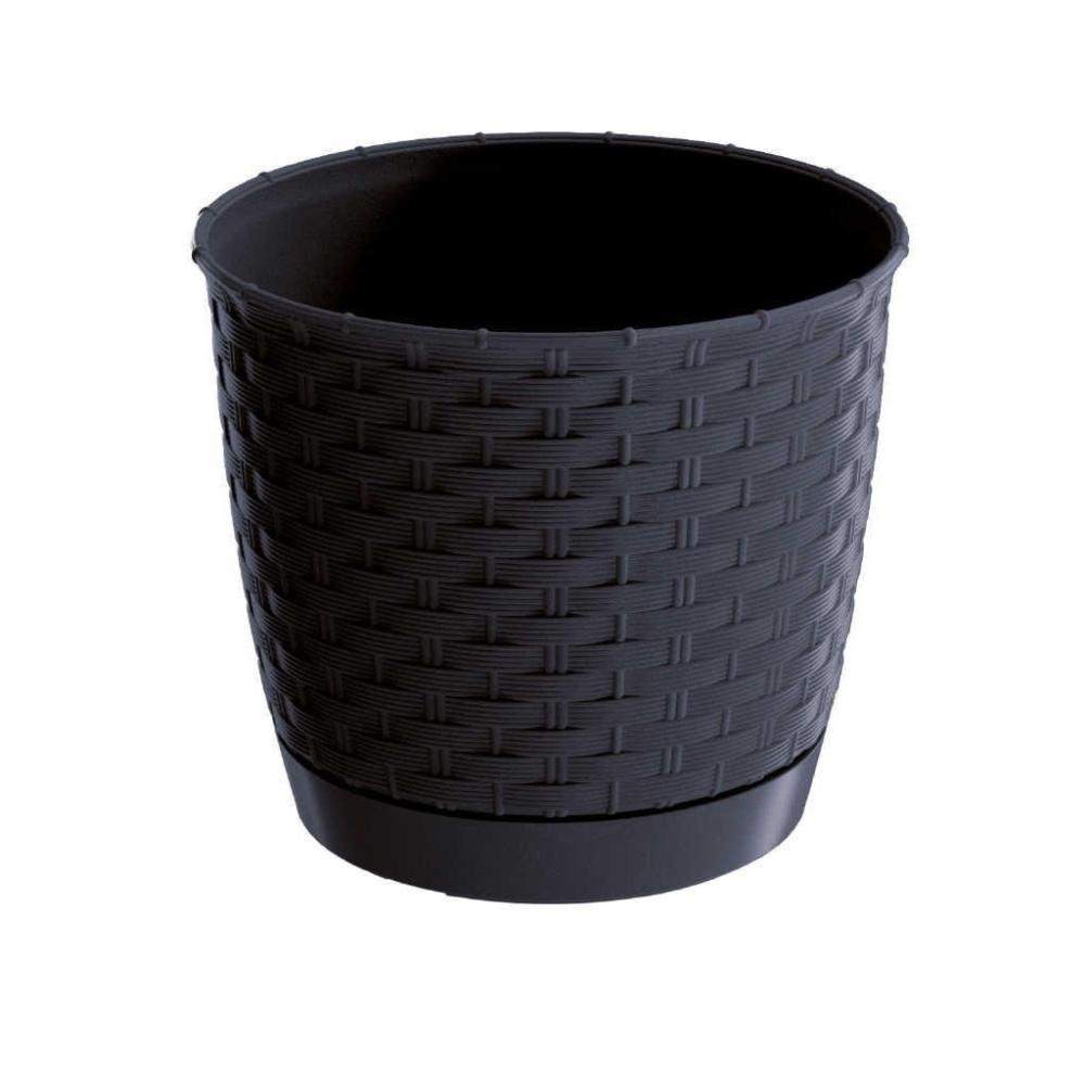 Prosperplast Ratolla Round Planter 25x25x21.9cm - Anthracite