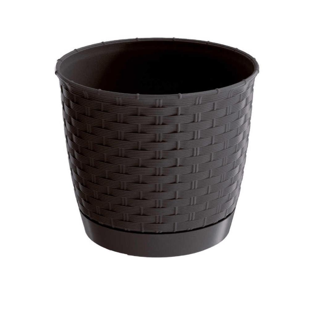 Prosperplast Ratolla Round Planter 30x30x26.4cm - Mocca