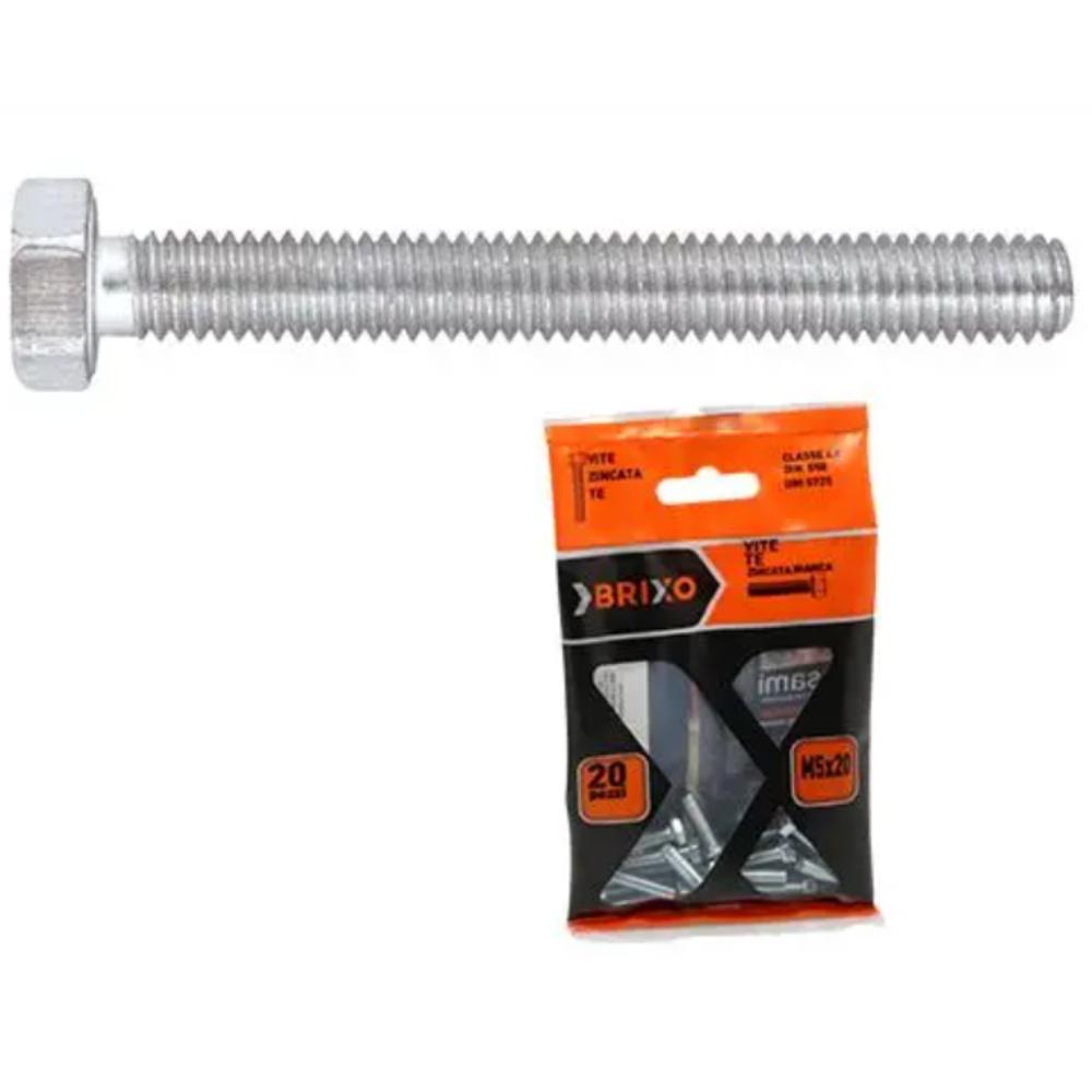 Brixo Galvanized Fully Threaded TE Screw 6 x 60mm - Pack of 10 Pieces