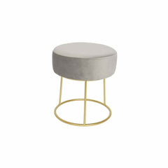 Decoris Velvet Stool with Gold Base - Grey