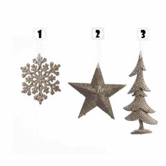 Decoris Hanging Plastic Christmas with Glitter - Silver 3 Assorted