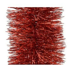 Decoris Tinsel Garland Shiny 20 x 270cm - Christmas Red