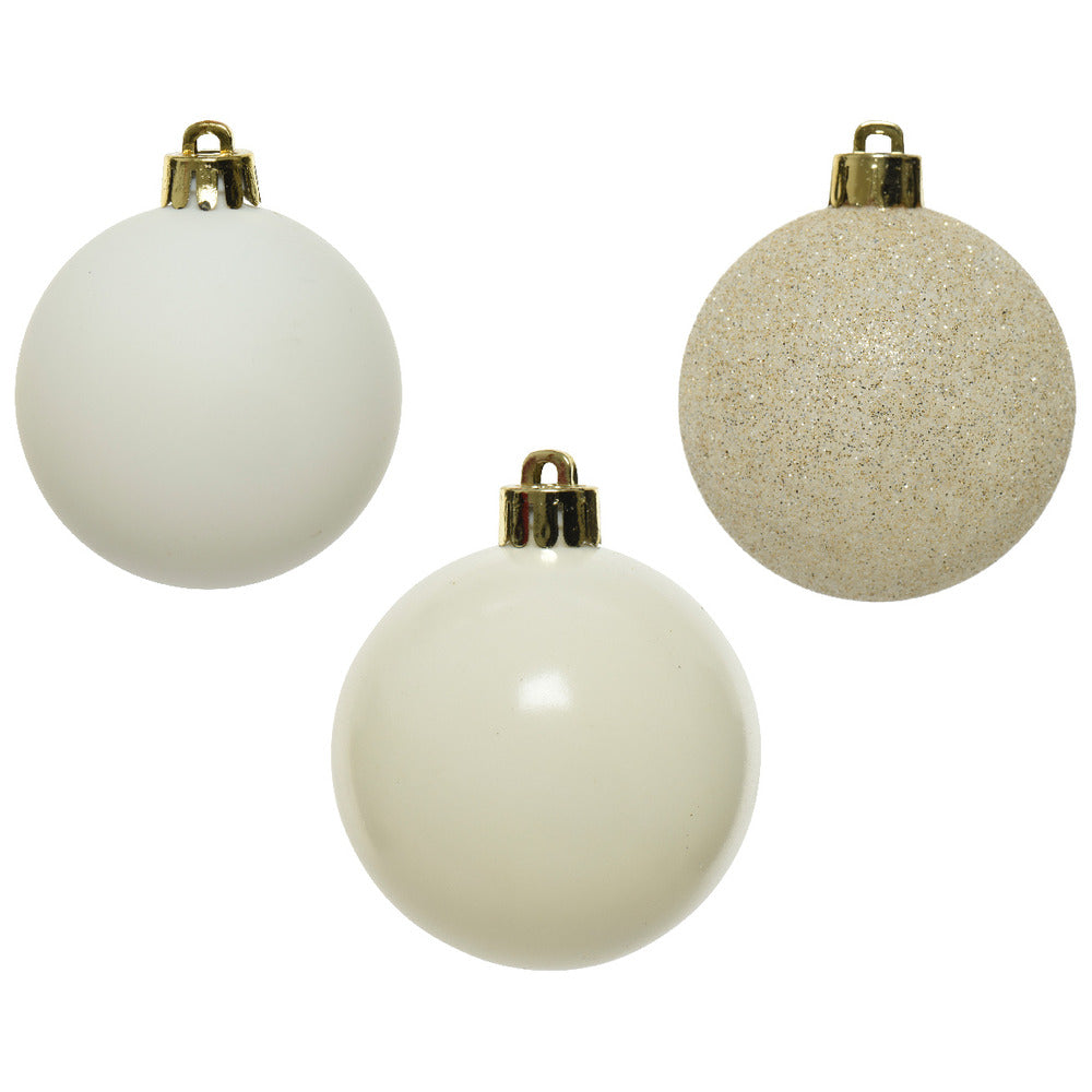 Decoris Shatterproof Baubles Box of 10 Pieces 6cm - Wool White