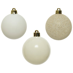 Decoris Shatterproof Baubles Box of 10 Pieces 6cm - Wool White