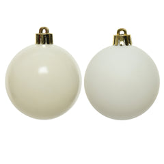 Decoris Shatterproof Baubles Box of 6 Pieces 8cm - Wool White