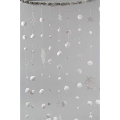 Decoris Snowball Curtain with Snowflakes 90cm - White