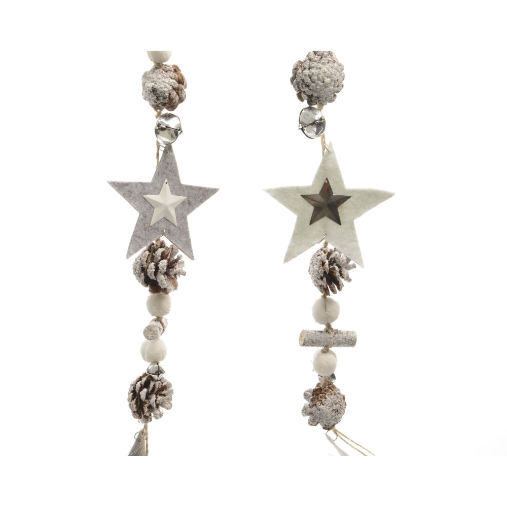 Decoris Garland with Pinecones and Stars 120cm - 2 Assorted