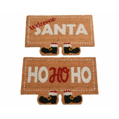 Decoris Coir Santa Feet Doormat 40 x 60 x 1.5cm - 2 Assorted