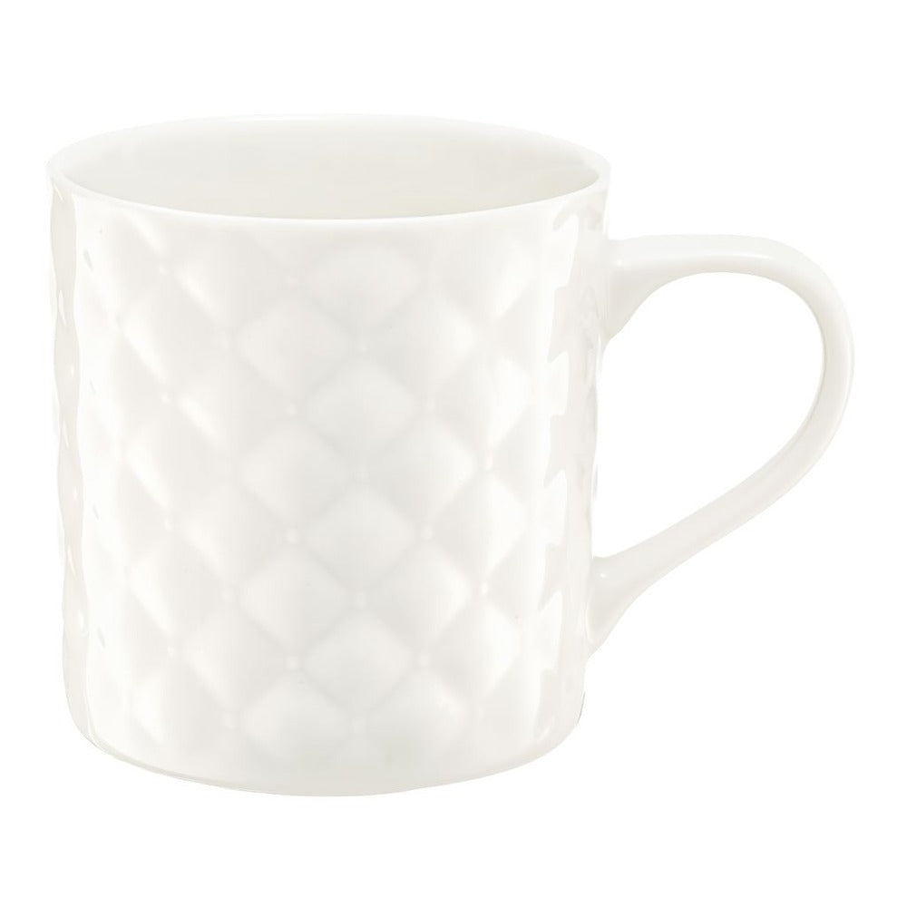 Ambition Glamour Embossed Mug 420ml - White