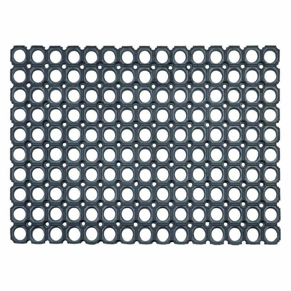 Astra Quadro Rubber Mat 40 x 60cm - Black