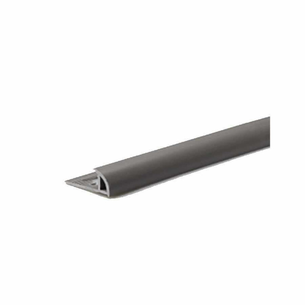 Tile trim Grey Dark Pvc 10x26x5x2500mm