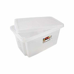 Curver Essentials Storage Box 45L with Lid - Transparent