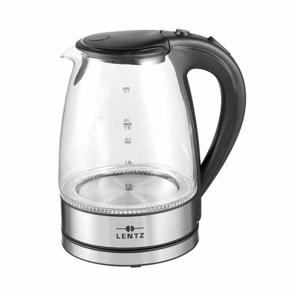 Lentz Glass Kettle 1.7L - Black with Led