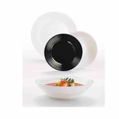 Luminarc Harena Dinner Set of 18 Pieces - White/ Black