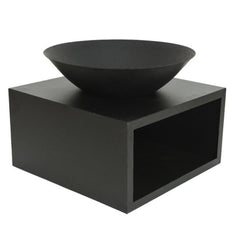 Decoris Iron Fire Bowl with Storage Box 75 x 75 x 58cm - Black