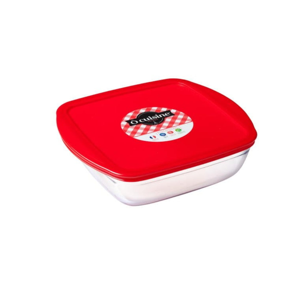 Ocuisine Square Dish with Plastic Lid 20 x 17 x 5.5cm 1L