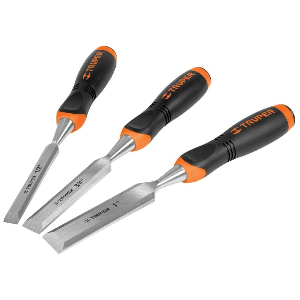 Truper Wood chisel Set Of 3 With comfort Handle