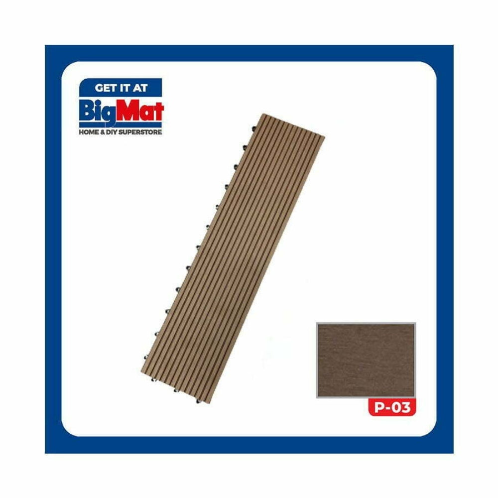 Decking Tile 57.5 x 14cm - Dark Brown