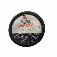 Steering Wheel Cover 38Cm - Black/Chrome Ring