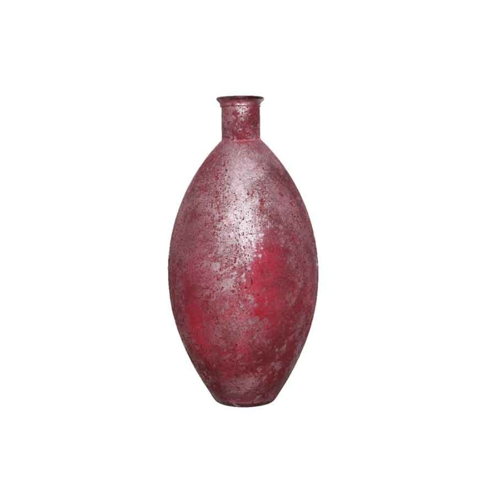 Decoris Recycled Glass Vase - Dark Pink