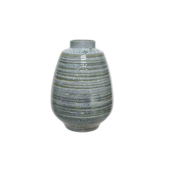 Decoris Reactive Glaze Vase 35cm - Light Blue with Grey