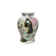 Decoris Porcelain Vase with Floral Pattern 30cm - White