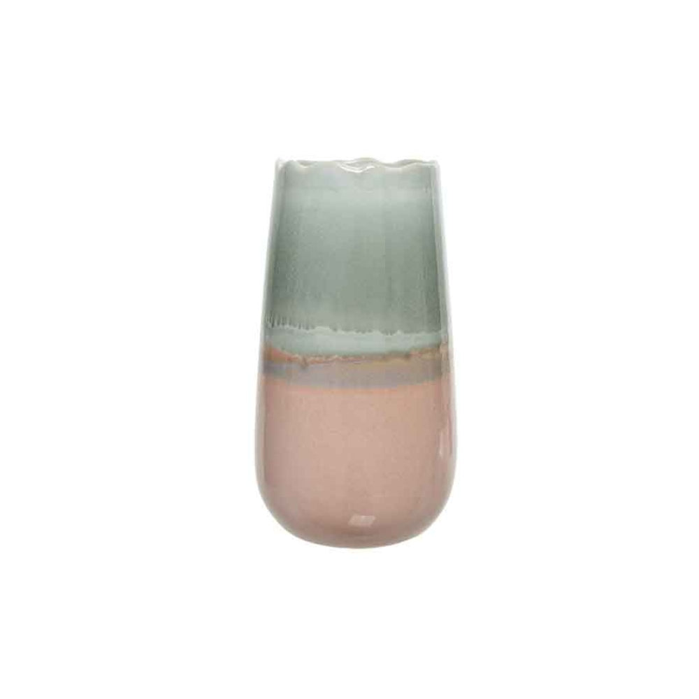 Decoris Stoneware Vase with Colour Flow - Pink and Grey