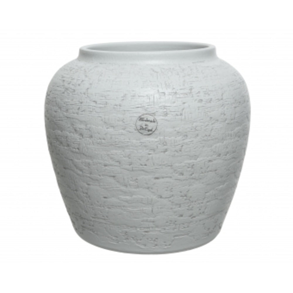 Decoris Terracotta Vase with Structure - White