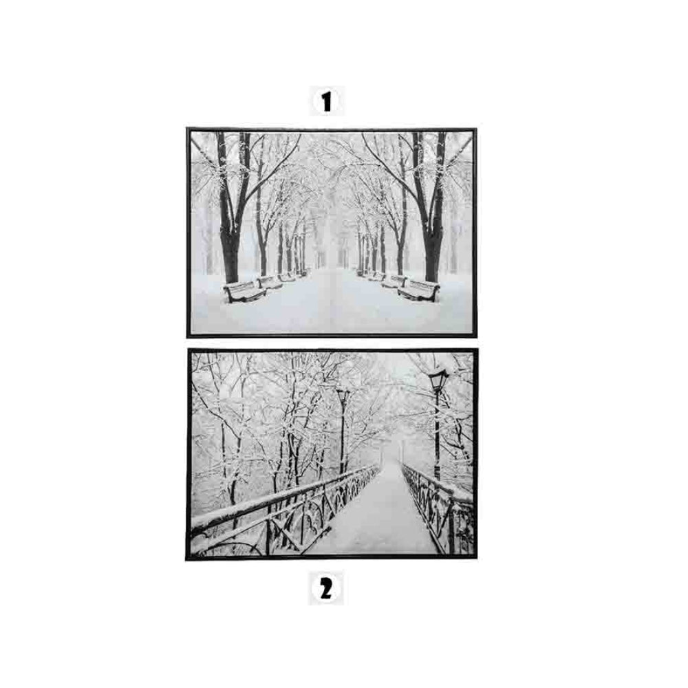 Decoris Canvas Gloss Painting Winter Scenery - 2 Assorted