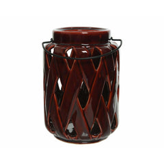 Decoris Ceramic Hurricane with Handle - Oxblood
