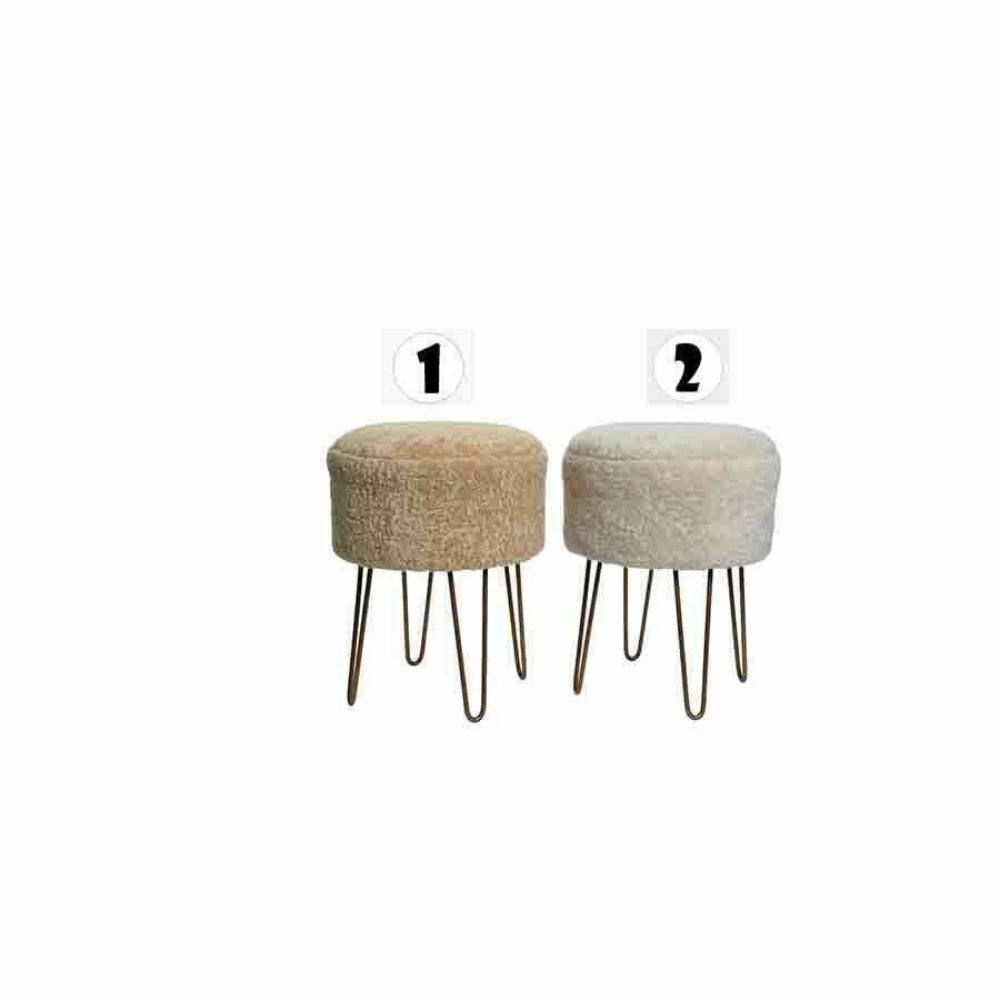 Decoris Faux Fur Stool - 2 Assorted