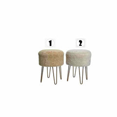 Decoris Faux Fur Stool - 2 Assorted