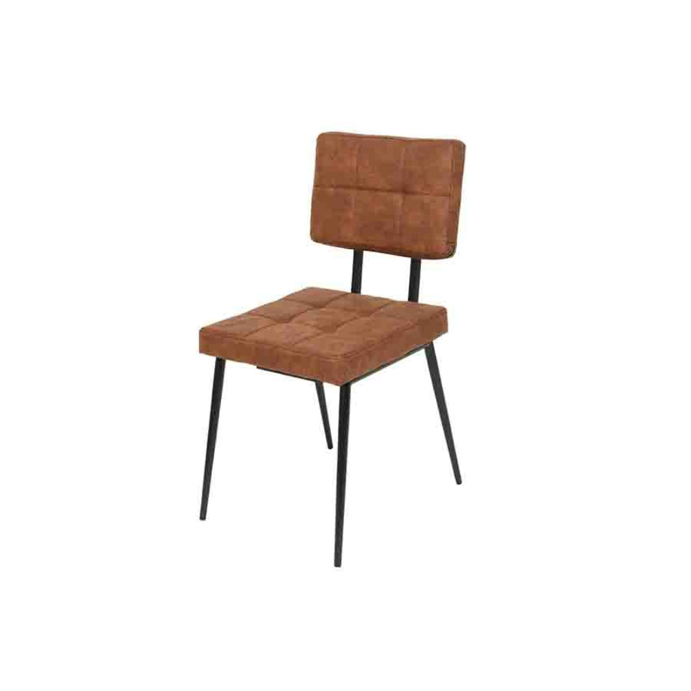 Decoris Fabric Dining Chair with Black Legs - Rust