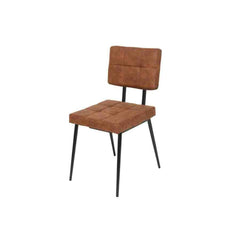 Decoris Fabric Dining Chair with Black Legs - Rust