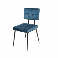 Decoris Fabric Dining Chair with Black Legs - Blue