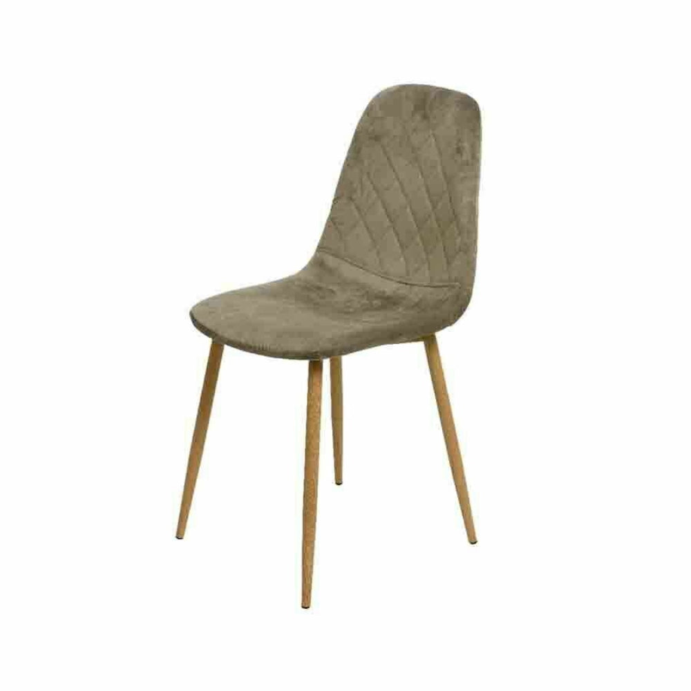 Decoris Velvet Chair with Plywood Legs - Taupe