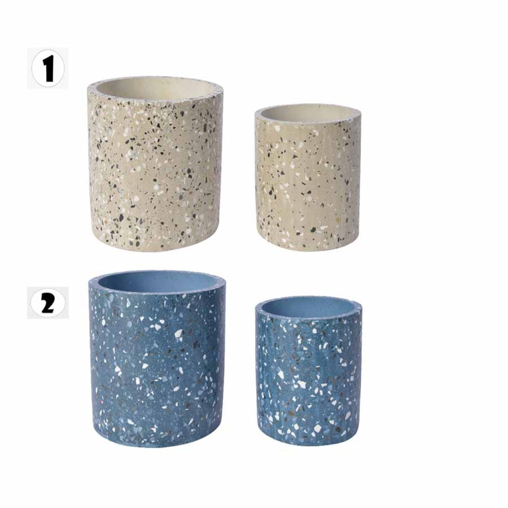 Decoris Terrazzo Planter Set of 2 - 2 Assorted