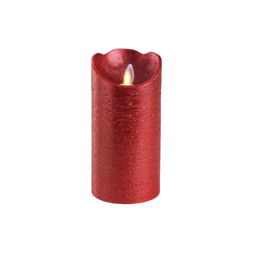 Lumineo BO Led Wax Waving Candle 7.5 x 15cm - Red