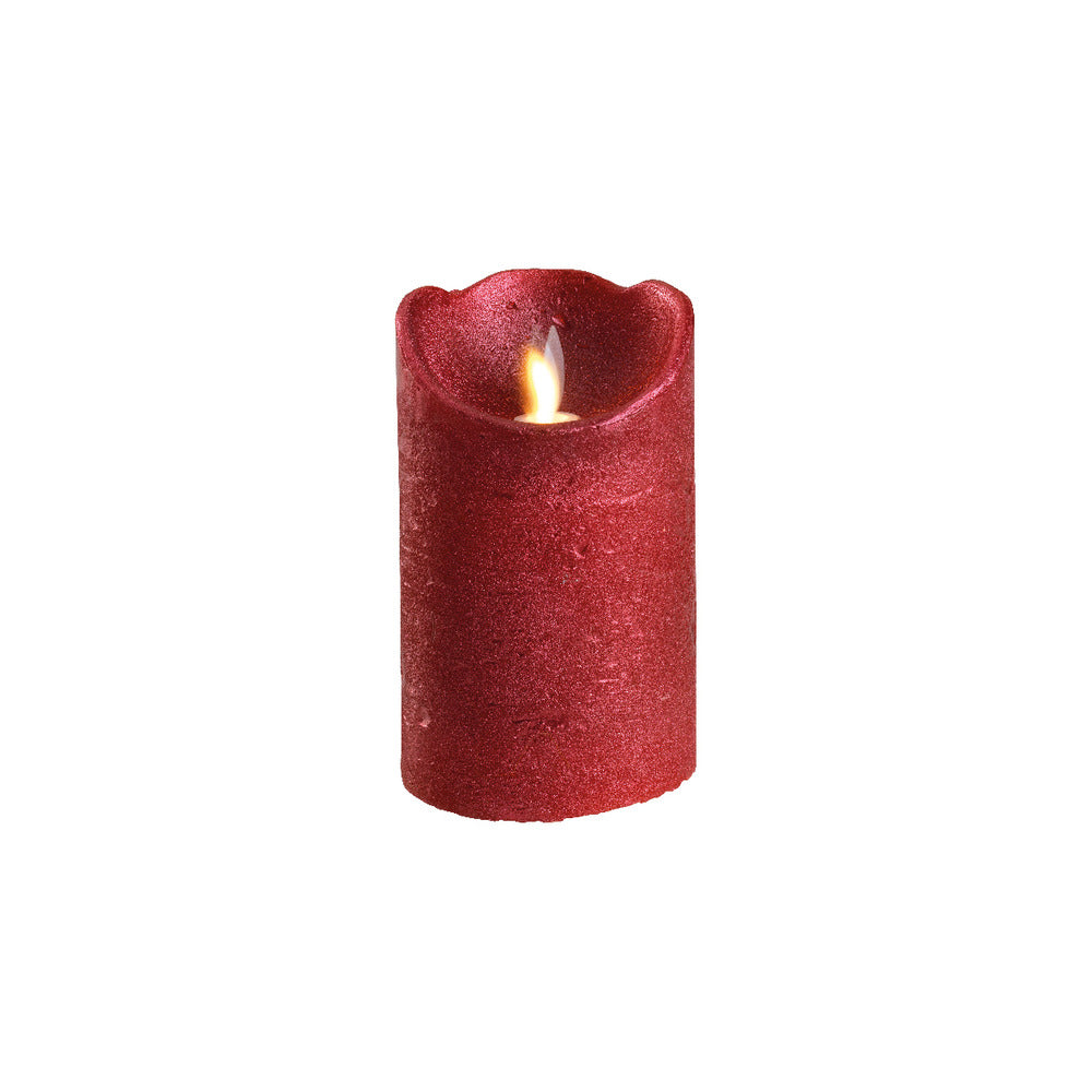 Lumineo BO Led Wax Waving Candle 7.5 x 12.5cm - Red