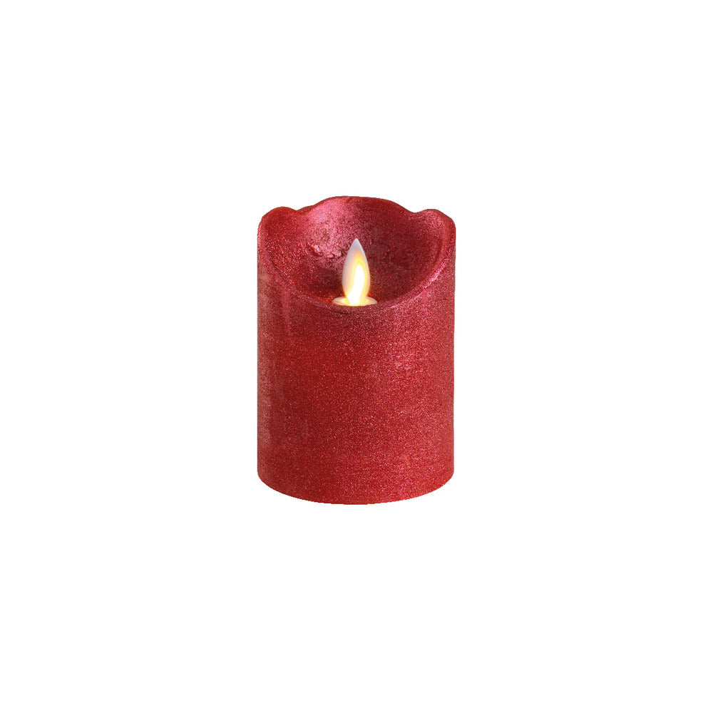 Lumineo BO Led Wax Waving Candle 7.5 x 10cm - Red