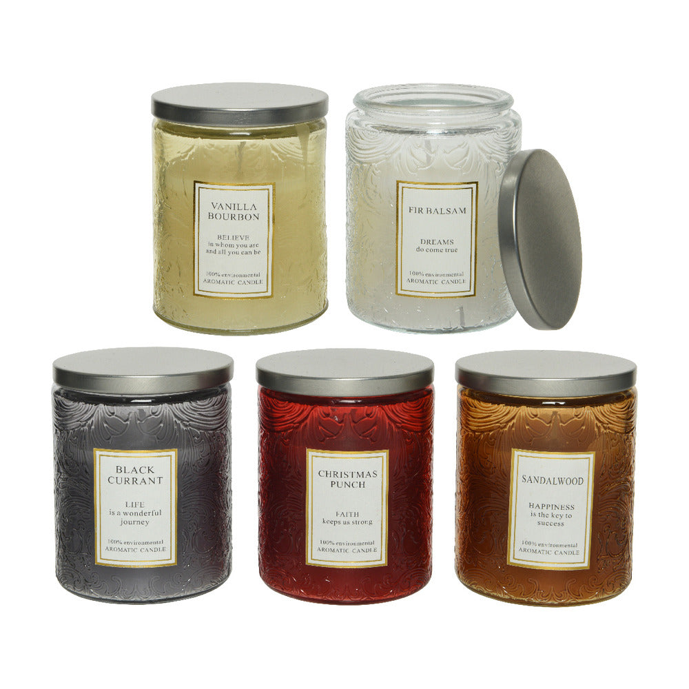 Decoris Scented Wax Candle in Jar with Lid - 5 Assorted